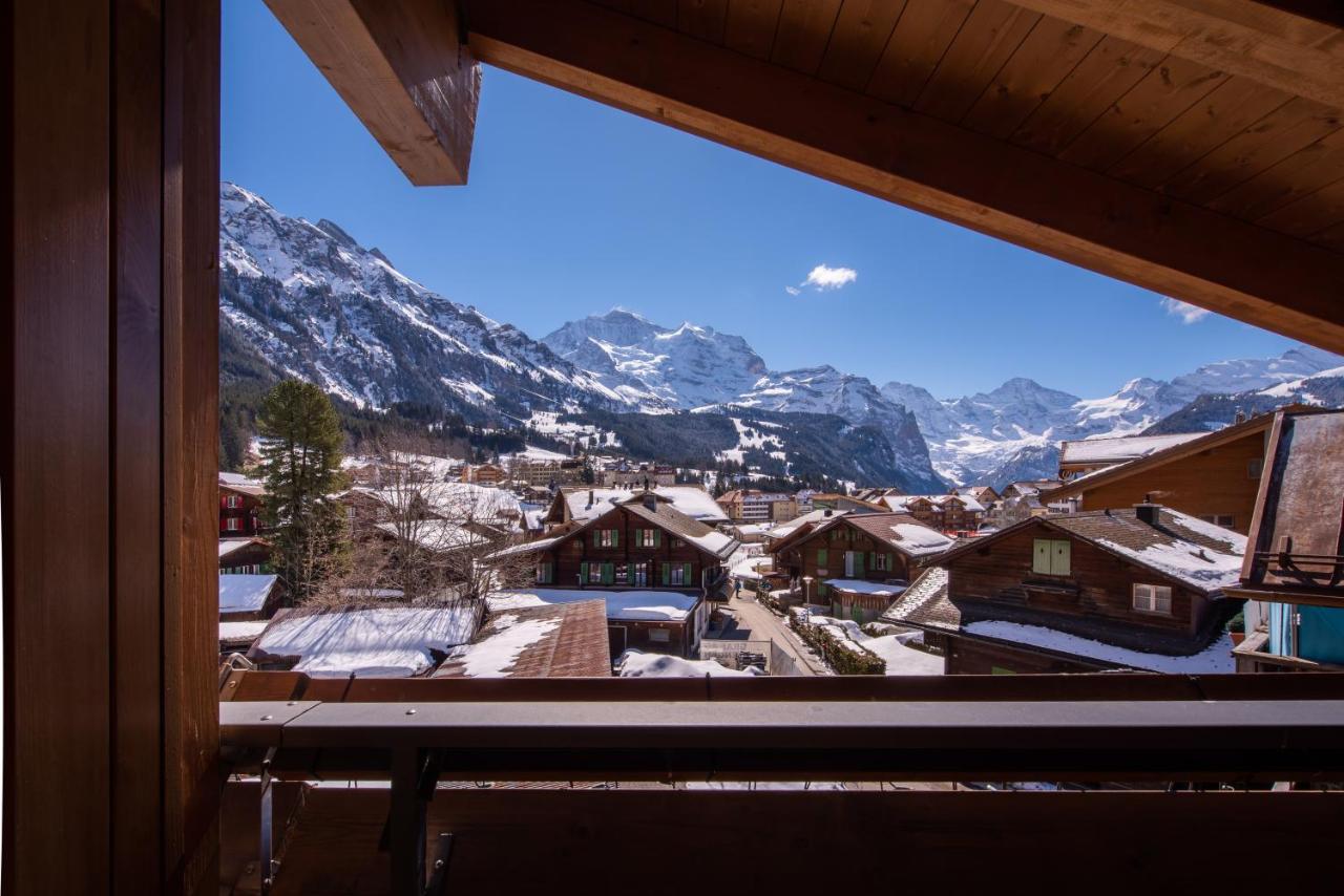 Chalet Schneehoren Penthouse Wengen Dış mekan fotoğraf