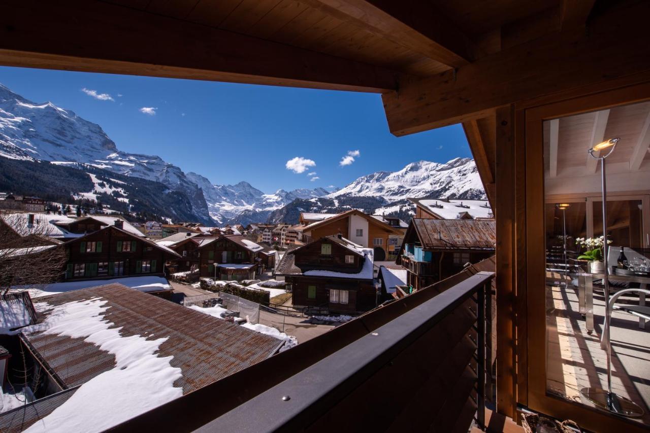 Chalet Schneehoren Penthouse Wengen Dış mekan fotoğraf