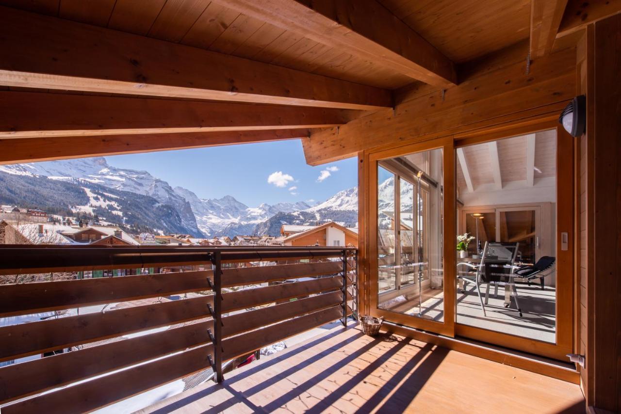 Chalet Schneehoren Penthouse Wengen Dış mekan fotoğraf