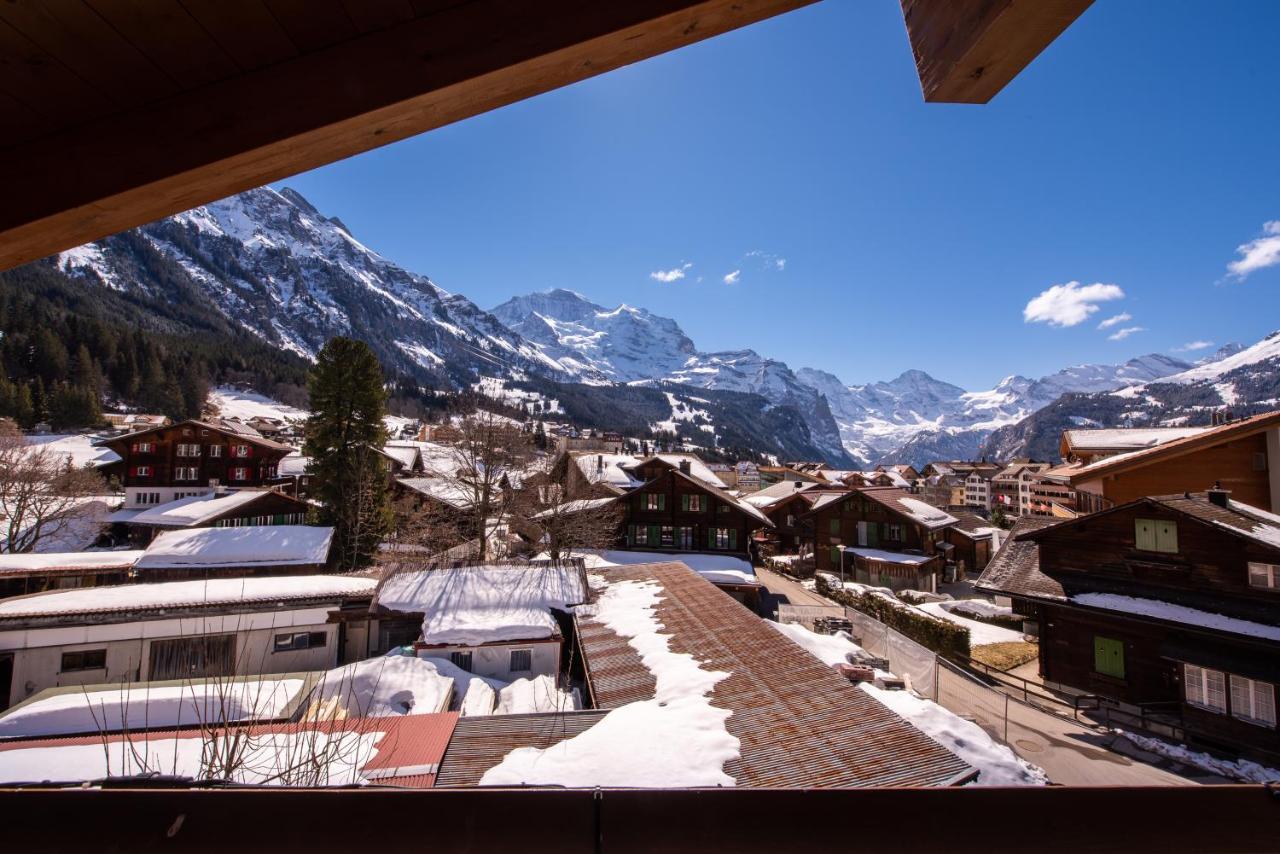 Chalet Schneehoren Penthouse Wengen Dış mekan fotoğraf